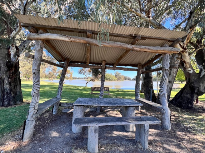 Picnic Table and Shade at Lake Jerilderie in Lukes Park, Jerilderie NSW
